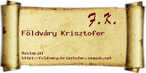 Földváry Krisztofer névjegykártya