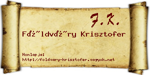Földváry Krisztofer névjegykártya