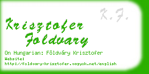 krisztofer foldvary business card