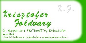 krisztofer foldvary business card